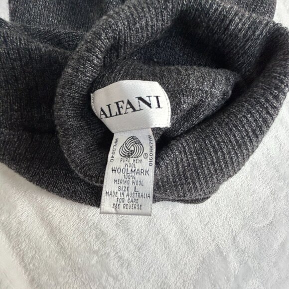 Alfani Mens Gray Merino Wool Ribbed Knit Turtleneck Sweater Size Large Pullover - Picture 3 of 7